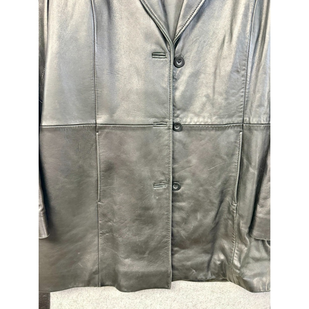 Preston &‎ York Black Lambskin Leather Jacket with Self-Tie Belt Men's Size XL - Picture 2 of 9